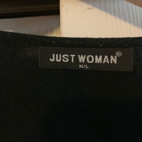 Black long sleeved V-Neck Mini Dress Size M /L - Picture 5 of 8